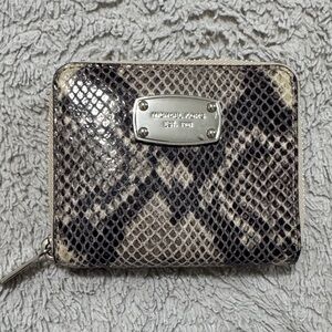 Michael Kors Black and Brown Snakeskin Wallet